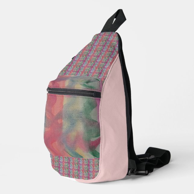 Pastel Abstract Art  Sling Bag (Right Corner)