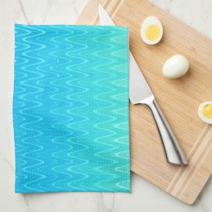 Pastel Abstract Art Teal Turquoise Blue Green Kitchen Towel