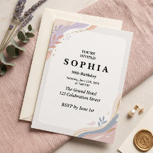Pastel Abstract Birthday Invitation | Soft Waterco