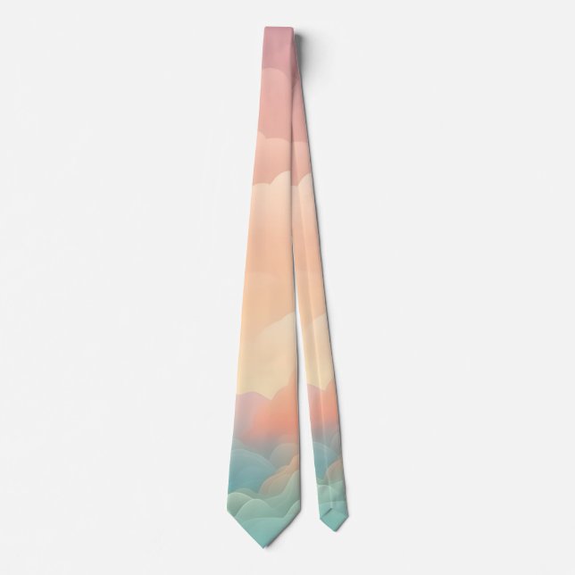 Pastel Abstract Cloud Gradient Necktie Soft Artist (Front)