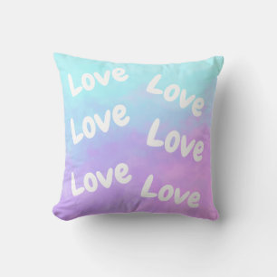 Pastel Abstract Clouds & Love Throw Pillow