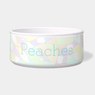 Pastel Abstract Design Dog Food Bowl - HAMbWG