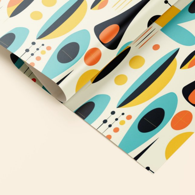 Pastel Abstract Mid-Century Pattern Wrapping Paper (Creator Uploaded)