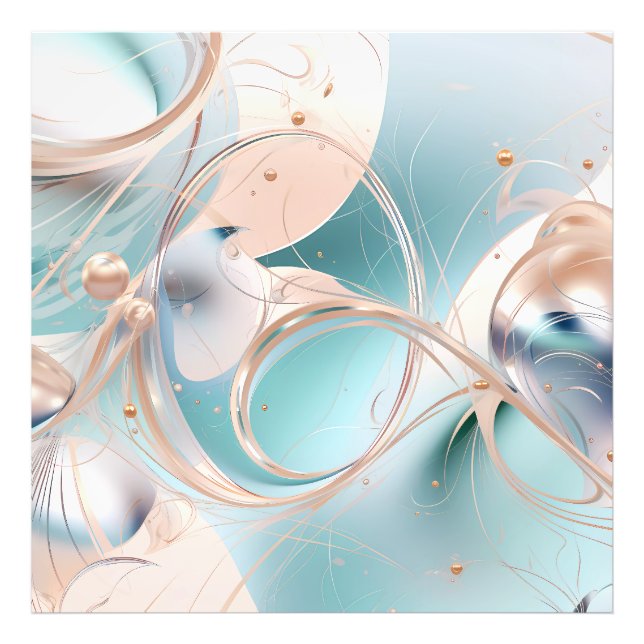 Pastel abstract modern mint green light pink photo print (Front)