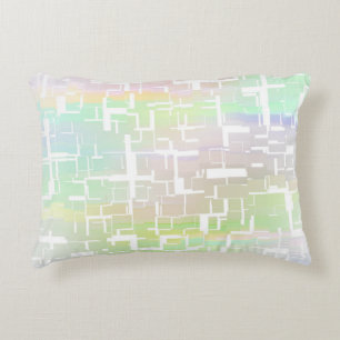Pastel Abstract Multicolored Pattern Accent Pillow