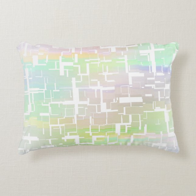 Pastel Abstract Multicolored Pattern Accent Pillow (Front)