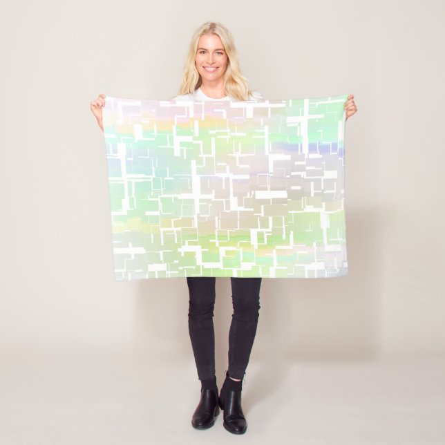 Pastel Abstract Multicolored Pattern Fleece Blanket (In Situ)