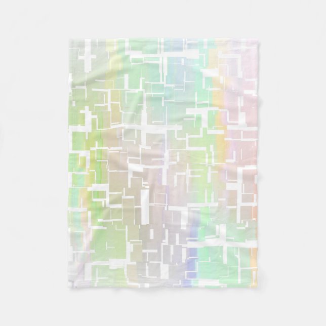 Pastel Abstract Multicolored Pattern Fleece Blanket (Front)