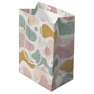 Pastel Abstract Organic Shapes Pattern Medium Gift Bag