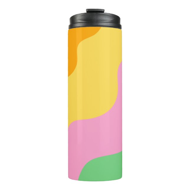 Pastel Abstract Pattern Thermal Tumbler (Front)