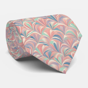 Pastel Abstract Petal Wave Pattern Tie