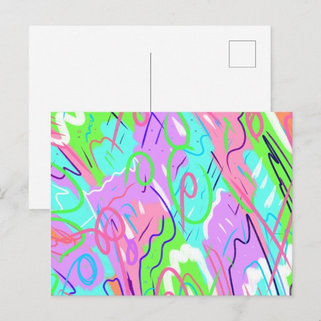 Pastel Abstract Pop Art  Postcard (Front/Back)