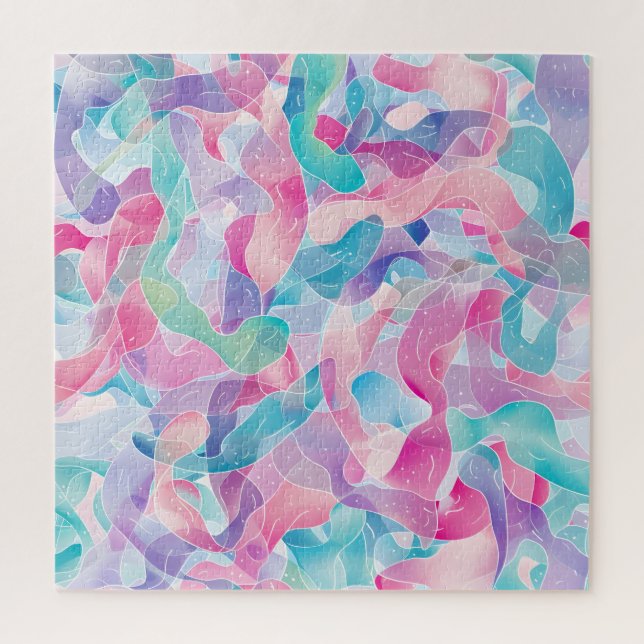 Pastel Abstract Ribbon Pattern Jigsaw Puzzle (Vertical)