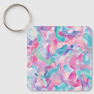 Pastel Abstract Ribbon Pattern Keychain