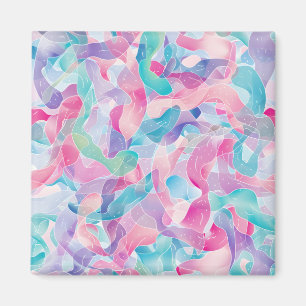 Pastel Abstract Ribbon Pattern Magnet