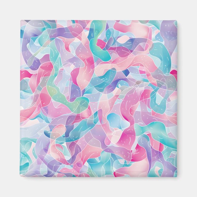 Pastel Abstract Ribbon Pattern Magnet (Front)