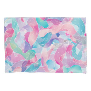 Pastel Abstract Ribbon Pattern Pillowcase