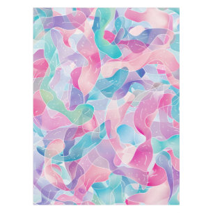 Pastel Abstract Ribbon Pattern Tablecloth