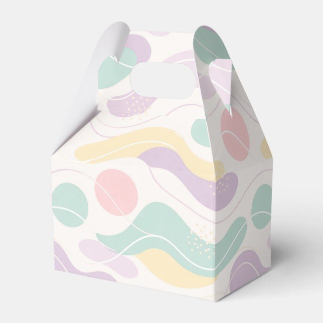 Pastel Abstract Seamless Pattern Waves and Circles Favor Box (Front Side)
