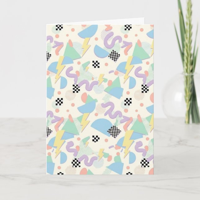 Pastel Abstract Shapes Pattern Design Card (Front)