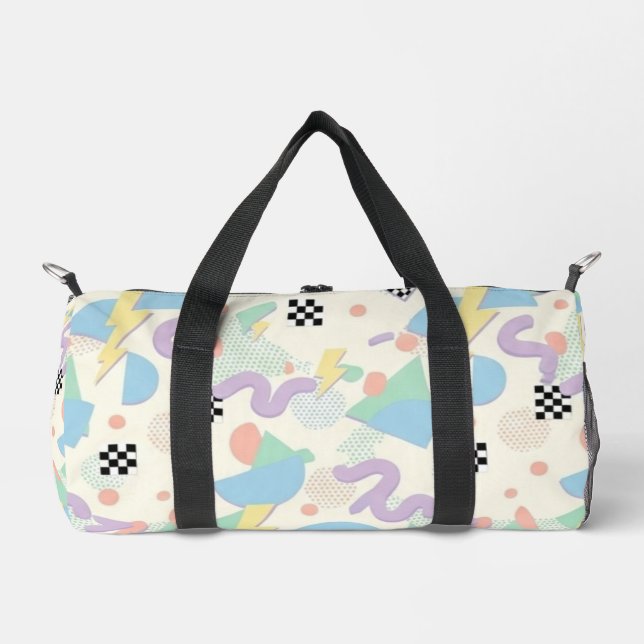 Pastel Abstract Shapes Pattern Design Duffle Bag (Front)