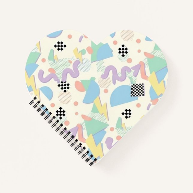 Pastel Abstract Shapes Pattern Design Notebook (Front)