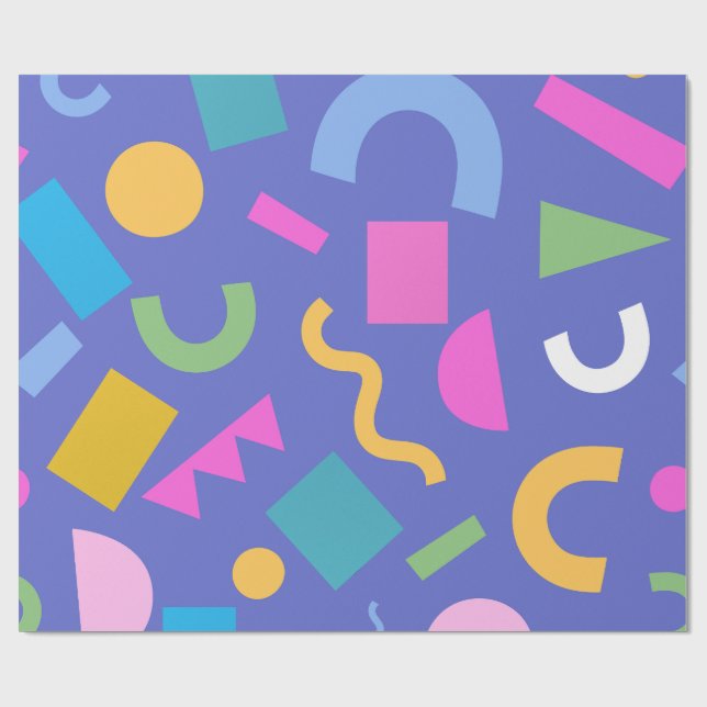 Pastel Abstract Shapes Pattern Design Wrapping Paper (Flat)