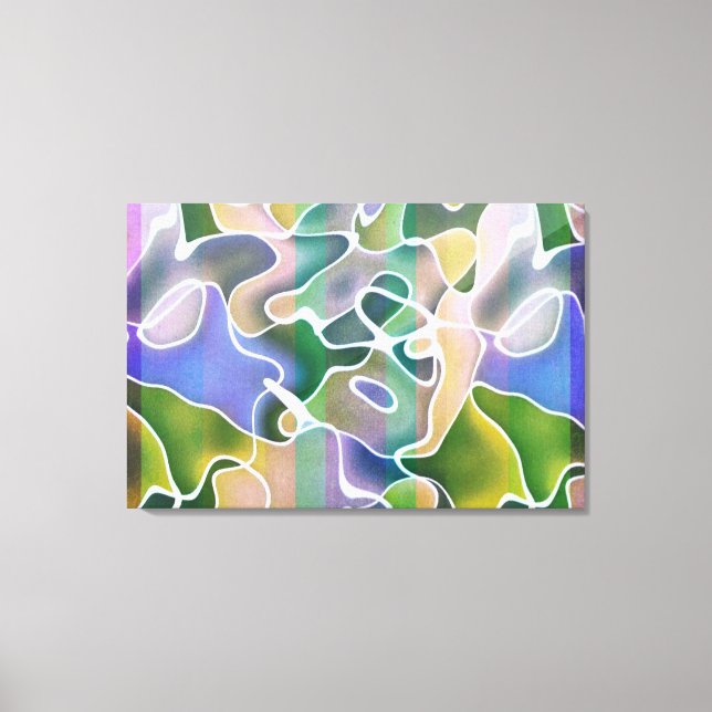 Pastel Abstract Stripes Wrapped Canvas Print (Front)