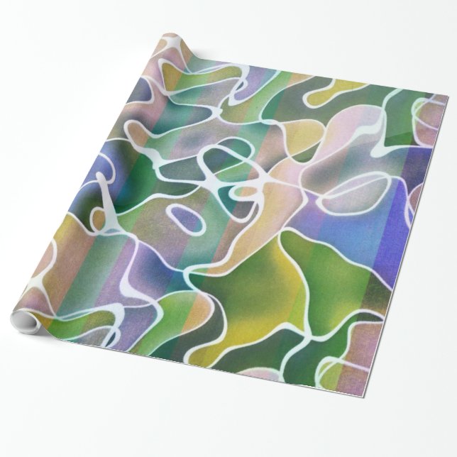 Pastel Abstract Stripes Wrapping paper (Unrolled)