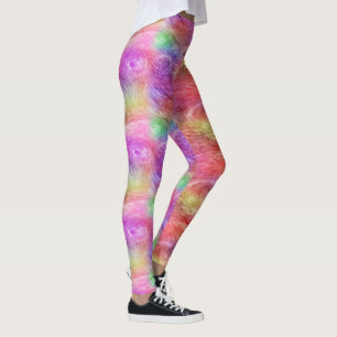 Pastel Abstract Swirl Oil Paint Pattern Leggings