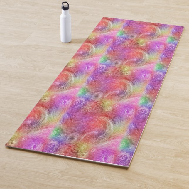 Pastel Abstract Swirl Oil Paint Pattern Yoga Mat (In Situ)