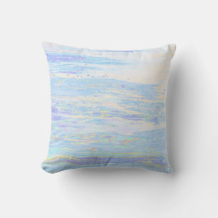 *~* Pastel Abstract Turquoise Baby Blue White Throw Pillow