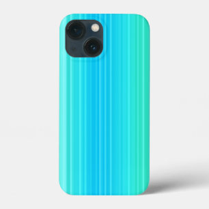 Pastel Abstract Turquoise Blue Green Stripes iPhone 13 Mini Case