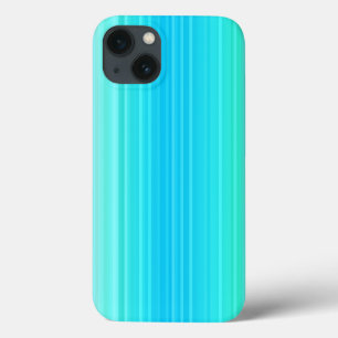 Pastel Abstract Turquoise Blue Green Stripes iPhone 13 Case