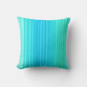 Pastel Abstract Turquoise Blue Green Stripes Throw Pillow