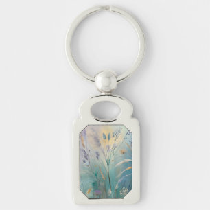 Pastel Abstract Whispers of Nature, Grasses II Keychain