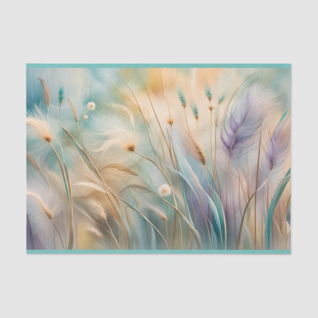 Pastel Abstract Whispers of Nature, Grasses III Tissue Paper (Front)