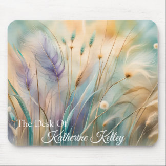 Pastel Abstract Whispers of Nature, Grasses Mouse Pad
