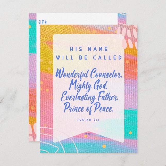 Pastel Abstract Wonderful Counselor Christmas Card (Front/Back)