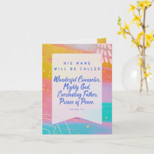 Pastel Abstract Wonderful Counselor Christmas Card