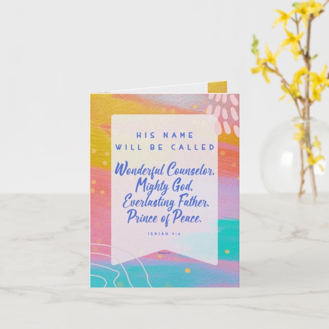 Pastel Abstract Wonderful Counselor Christmas Card (Yellow Flower)