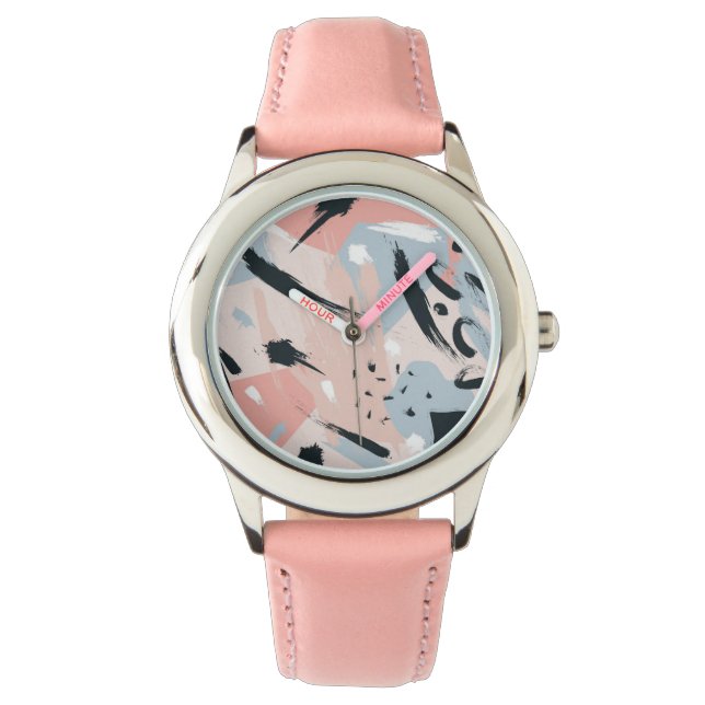 Pastel abstraction watch (Front)