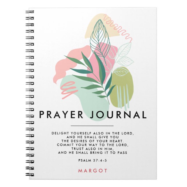 Pastel Abstracts & Leaves Prayer Journal (Front)