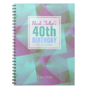 Pastel Abstrait bleu 40e Anniversaire Livre d'or 4