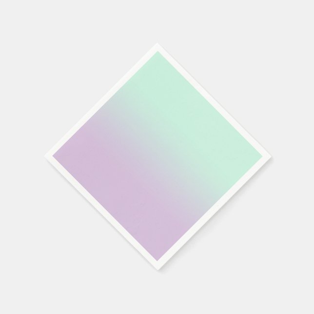 Pastel Aesthetic Mint And Lilac Gradient Ombre Napkin (Corner)