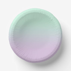 Pastel Aesthetic Mint And Lilac Gradient Ombre Paper Plate