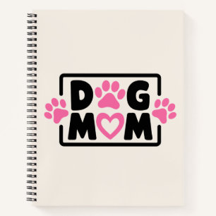 Pastel Aesthetic Modern Notebook Journal dog mom