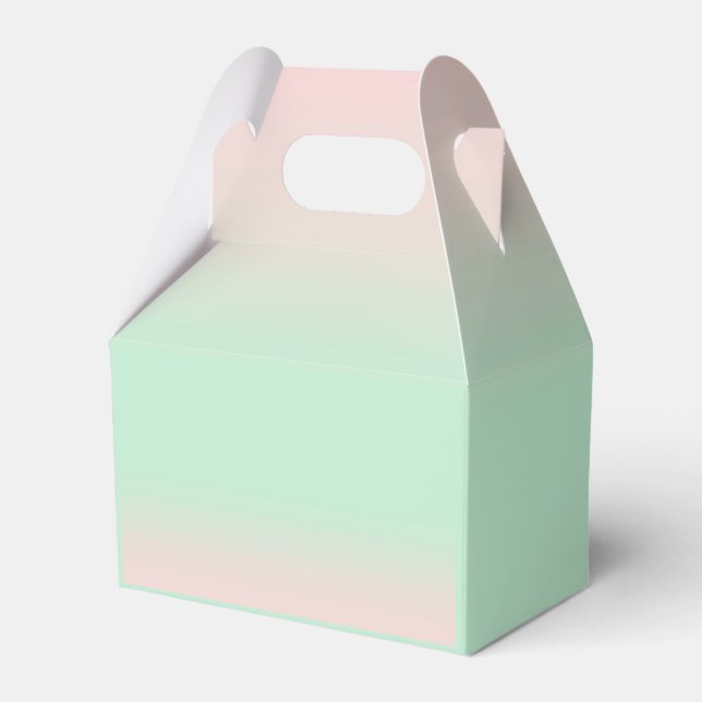 Pastel Aesthetic Muted Gradient Pink Mint Green   Favor Box (Front Side)