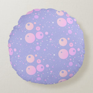 Pastel aesthetic purple dots pattern  round pillow