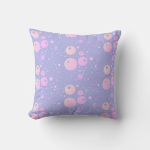 Pastel aesthetic purple dots pattern throw pillow